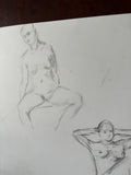 Front and Back Nude Erotic Drawing of Models