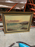 Large Seascape Ocean Print in Gold Frame