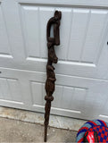 Vintage Hand Carved Figurative African Sculptural Walking Stick