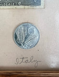 Vintage Framed Italian Currency Memorabilia