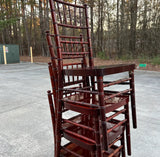 1970s (Rentable Only) Collection of Gold Wooden Seating With White Cushions- Set of 12