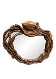 1970s Large Octopus Mirror Hand Carved Wood