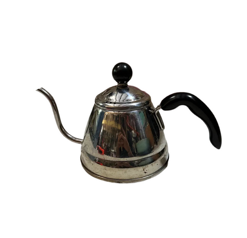 Small Silver Tea Kettle With Black Handles