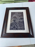 African Black and White Print in Wooden Framed, Signed by Artist