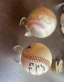Vintage Pair of 1936 First Hall of Fame Election Baseballs and Stand