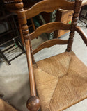 Pair of Large Sturdy Ladder Back Chairs, One Captains Chair