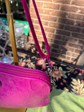 Fuchsia Pink Coach Flat Crossbody Purse