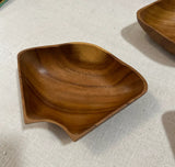 Collection of Wooden Carved Bowls in a Flower Style