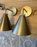 Pair of Art Deco Bronze Wall Light Fixtures
