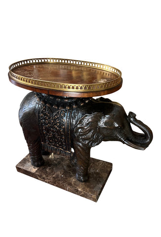 1960s Maitland Smith Elephant Table With Wooden Top