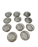 Collection of Gold Rimmed Glass Dishes With Etched Star Design- Set of 11