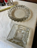 Vintage Pair of Glass Ashtrays