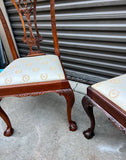 Pair of Maitland Smith Ball and Claw Feet Design Wooden Dining Chairs