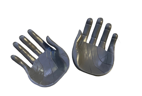 Pair of Charcoal Gray Hand Bowls