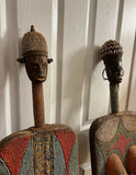Pair of African Hand Carved and Beaded Sculptural Statues