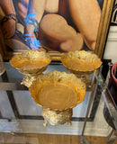 Collection of Gold Detailed Pedestal Bowls- Set of 3