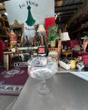 Dorothy Draper Chrome Rim Etched Champagne Glass