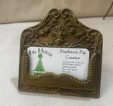 Small Brass Business Card Holder Desk Accessory