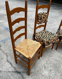 Collection of Farmhouse Wooden Ladderback Chairs With Custom Cushions