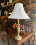 Brass Tall Table Lamp With Ibex Details and Lampshade Included