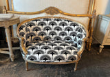 Black and White Peacock Settee