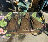 Large Metal Vintage Ship Flat Sculpture