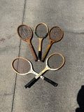 Collection of Vintage Miscellaneous Wooden Tennis Rackets- set of 5
