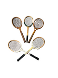 Collection of Vintage Miscellaneous Wooden Tennis Rackets- set of 5