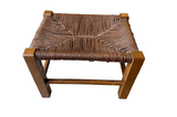 Vintage Wood and Wicker Scandinavian Petite Stool