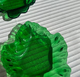 Collection of Green Glass Leaf Dishes- Set of 4