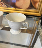 Pair of White Ceramic Petite Mugs