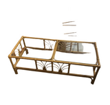 Bamboo Boho Glass Top Coffee Table