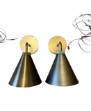 Pair of Art Deco Bronze Wall Light Fixtures
