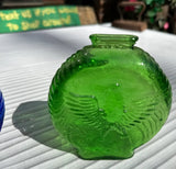 Pair of Small Glass Eagle Jars, Blue and Green