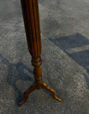 Vintage MCM Tall Wooden Coat Rack With Brass Hooks