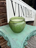 Small Green Glass Planter Bowl