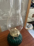 Small Vintage Green Base Oil Lamp
