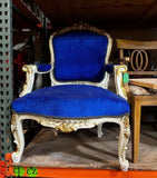 1980s Bright Blue Cushioned Accent Chair
