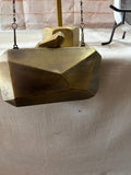 Gold Geometric Metal Crossbody Purse