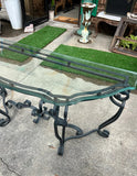French Ironwork Console Table With Glass Top