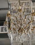 1980s Large Crystal and Brass Vintage Chandelier