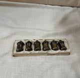 Collection of Sterling Silver Patina Small Salt Shakers With Tray- Set of 6