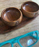Pair of Hand Carved Bowls and Tray With Pineapple Accents- Set of 3