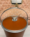 Burnt Orange Colored Ice Bucket With Silver Accents