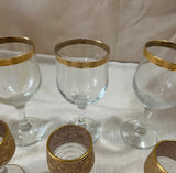 Collection of 24kt Gold Rimmed Glasses- Set of 8