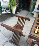 Vintage Foldable Chess Set- Chairs, Table Base, Chess Table Top, and Pieces- Set of 36