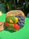 Vintage Ceramic Hand Painted Fruit Style Cookie Jar
