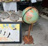 Streamlined Designed Wooden MCM Standing Globe