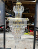 Large Wedding Lucite and Brass Chandelier