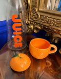 Orange Juice Jar and Matching Teacup With Lid